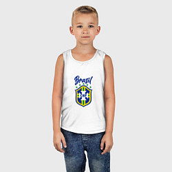 Майка детская хлопок Brasil Football, цвет: белый — фото 2