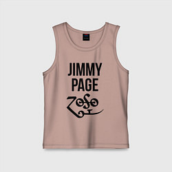 Майка детская хлопок Jimmy Page - Led Zeppelin - legend, цвет: пыльно-розовый