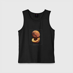 Майка детская хлопок Планета Марс персик в разрезе, цвет: черный