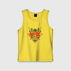 Майка детская хлопок ACDC Black Ice с молниями, цвет: желтый