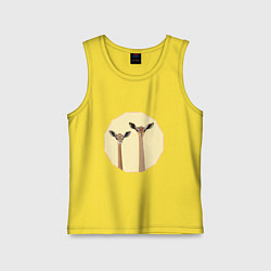 Детская майка Жирафовые газели геренук на бежевом фоне