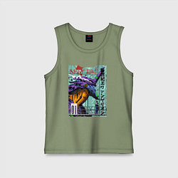 Майка детская хлопок EVA 01 Poster - Evangelion, цвет: авокадо