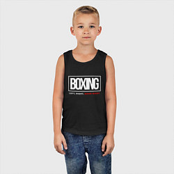 Майка детская хлопок Boxing good night, цвет: черный — фото 2