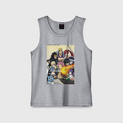 Майка детская хлопок Fairy Tail heroes, цвет: меланж