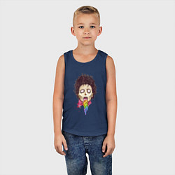 Майка детская хлопок Зомби с радугой, цвет: тёмно-синий — фото 2