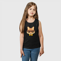 Майка детская хлопок Лис ученый в очках, цвет: черный — фото 2