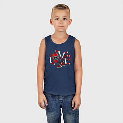 Майка детская хлопок LOVE хоккейными принадлежностями, цвет: тёмно-синий — фото 2