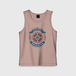 Майка детская хлопок Морской навигатор, цвет: пыльно-розовый