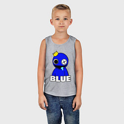 Майка детская хлопок Радужные друзья улыбчивый Синий, цвет: меланж — фото 2