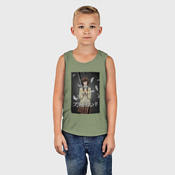 Майка детская хлопок Саки Ханакаго - Платиновый предел, цвет: авокадо — фото 2