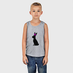 Майка детская хлопок Черный кролик, цвет: меланж — фото 2