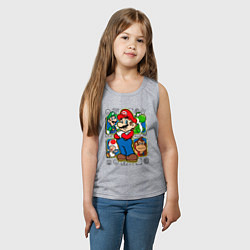 Майка детская хлопок Супер Марио, цвет: меланж — фото 2