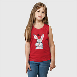 Майка детская хлопок Кролик - символ 2023 года, цвет: красный — фото 2