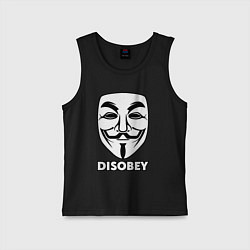 Майка детская хлопок Guy Fawkes - disobey, цвет: черный