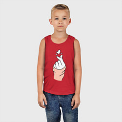 Майка детская хлопок Hand click, цвет: красный — фото 2