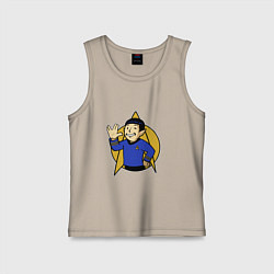 Майка детская хлопок Spoke - vault boy, цвет: миндальный