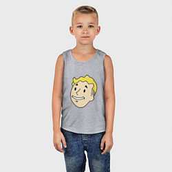 Майка детская хлопок Vault boy head, цвет: меланж — фото 2