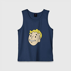 Майка детская хлопок Vault boy head, цвет: тёмно-синий