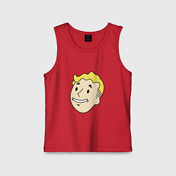 Майка детская хлопок Vault boy head, цвет: красный