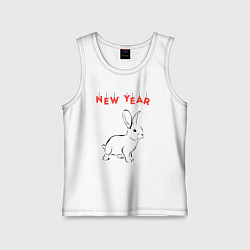 Майка детская хлопок New year rabbit, цвет: белый