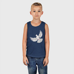 Майка детская хлопок Белый голубь, цвет: тёмно-синий — фото 2