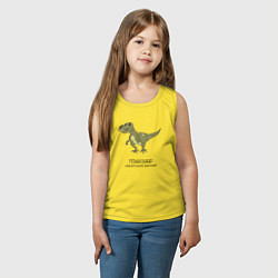 Майка детская хлопок Динозавр тираннозавр Тёмазавр, цвет: желтый — фото 2