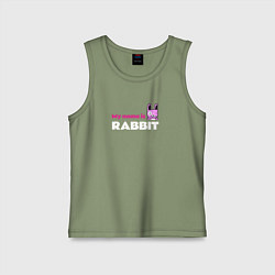 Майка детская хлопок My name is Rabbit, цвет: авокадо