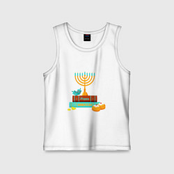 Майка детская хлопок Happy Hanukkah, цвет: белый
