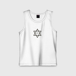 Майка детская хлопок Ханука, Звезда Давида, Happy Hanukkah, цвет: белый
