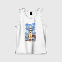 Майка детская хлопок Старый маяк, цвет: белый