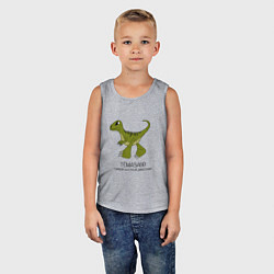 Майка детская хлопок Динозаврик Темазавр, велоцираптор Тема, цвет: меланж — фото 2