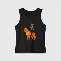Майка детская хлопок Stray - cat logo, цвет: черный
