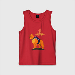 Майка детская хлопок Stray - cat logo, цвет: красный