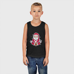 Майка детская хлопок Санта релакс, цвет: черный — фото 2