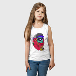 Майка детская хлопок Lion swag, цвет: белый — фото 2