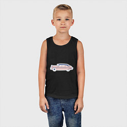 Майка детская хлопок Ретро машина, цвет: черный — фото 2