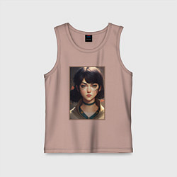 Майка детская хлопок Очаровательная девушка, цвет: пыльно-розовый