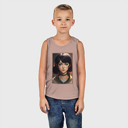 Майка детская хлопок Очаровательная девушка, цвет: пыльно-розовый — фото 2