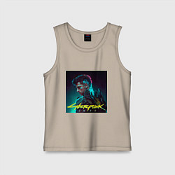 Майка детская хлопок Ви, Киберпанк, цвет: миндальный