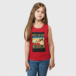 Майка детская хлопок Лучший кошачий папа на свете, цвет: красный — фото 2