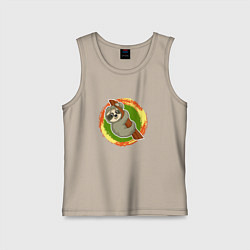 Майка детская хлопок Мультяшный ленивец, цвет: миндальный