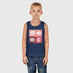 Майка детская хлопок Kiss pop-art, цвет: тёмно-синий — фото 2