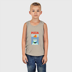 Майка детская хлопок Pizza jaws, цвет: миндальный — фото 2
