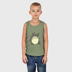 Майка детская хлопок Hello Totoro, цвет: авокадо — фото 2