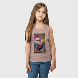 Майка детская хлопок Vincent Van Gogh - автопортрет - нейросеть, цвет: пыльно-розовый — фото 2
