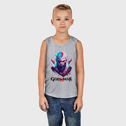 Майка детская хлопок God of War, Kratos, цвет: меланж — фото 2