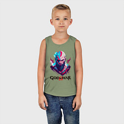 Майка детская хлопок God of War, Kratos, цвет: авокадо — фото 2