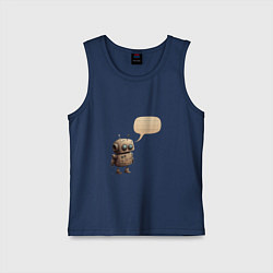 Майка детская хлопок Мысли робота, цвет: тёмно-синий