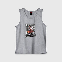 Майка детская хлопок Куруми Токисаки на фоне манги, цвет: меланж