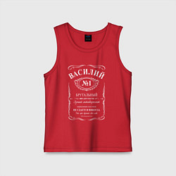 Майка детская хлопок Василий в стиле Jack Daniels, цвет: красный